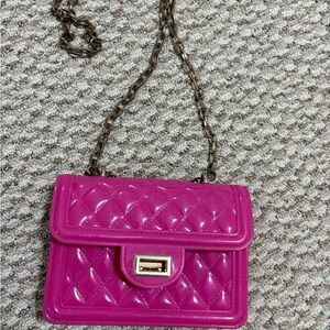 Pink Quilted Chain Shoulder Bag